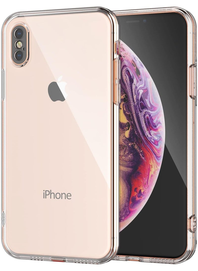 فواتير جراب شفاف مقاوم للصدمات لهاتف iPhone X، غير مصفر، حماية من السقوط العسكري حتى 10 أقدام، غطاء هاتف صلب شفاف مع وسائد هوائية بأربع زوايا للحماية من السقوط - Image 4