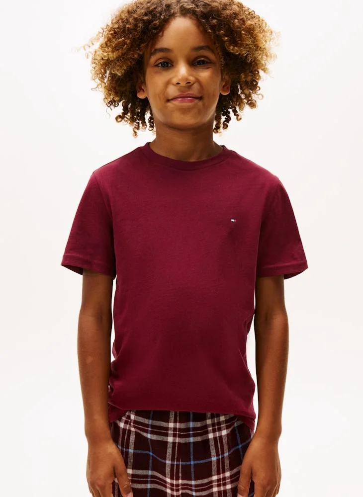 تومي هيلفيغر تيشيرت أساسي برقبة دائرية للأطفال