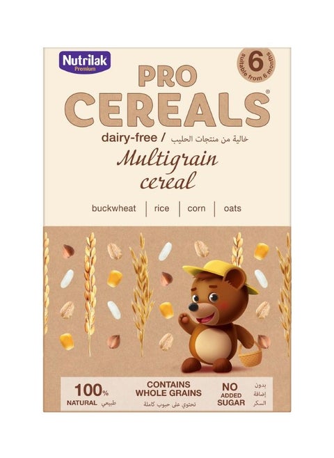 Dairy-Free Instant Dry Whole Grain cereal «Multigrain (buckwheat, rice, corn, oats) PROCEREALS» «Nutrilak® Premium», 200 g