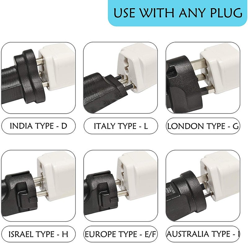 Ceptics Brazil Travel Plug Adapter (Type N) - 3 Pack [Grounded & Universal] (GP-11C-3PK) - Image 2