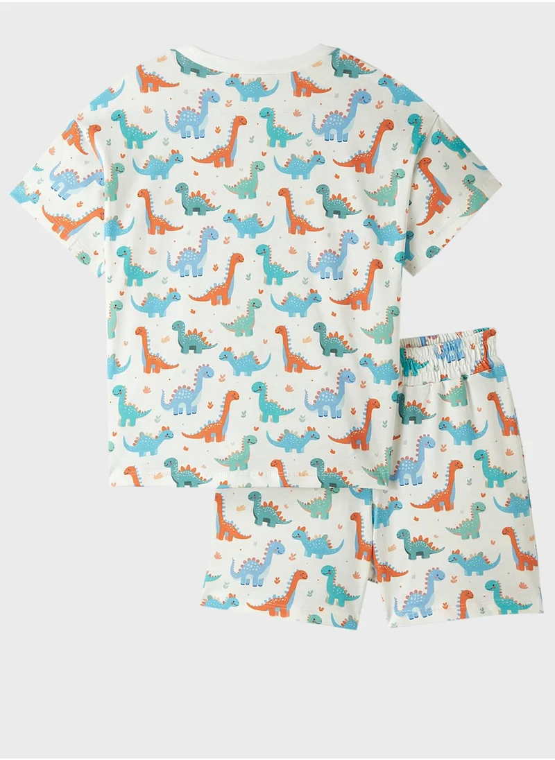 جون Kids Crew Neck T-Shirt And Shorts Set