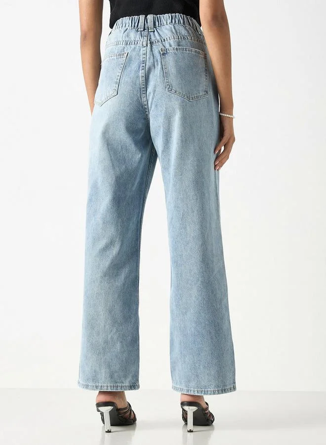 2Xtremz 2Xtremz Wide Leg Jeans with Button Closure