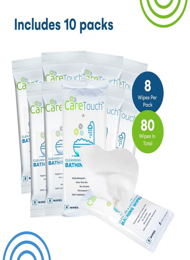 Care Touch Cleaning Wipes - Body Wipes for Adults - No Rinse, Cleansing Shower Wipes - Disposable Bathing Wipes - Great for Camping, Gym and Travel (80 Bath Wipes, 10 pack of 8 Wipes) - Image 3