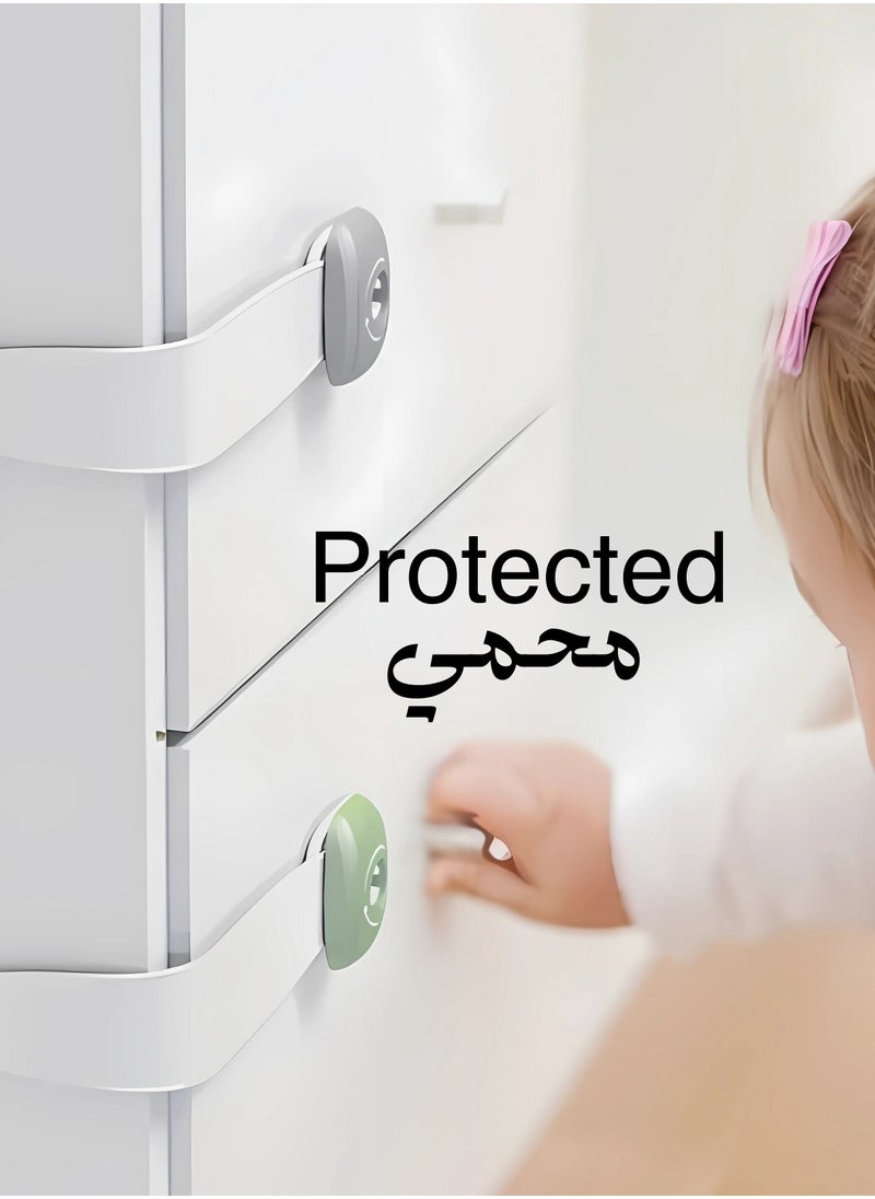 F.A.M.S Baby Safety Locks – Multi-Purpose Adjustable Childproof Locks for Cabinets, Drawers, Toilets, and Appliances – Strong 3M Adhesive, Durable, Non-Toxic Material, Easy to Install – Pack of 5  - Image 4