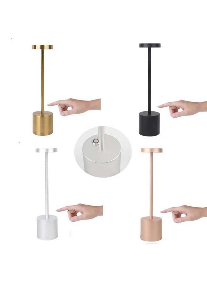 ADDFiT - New Style LED Rechargeable Cordless Portable USB Metal Table Lamp Gold - Image 1