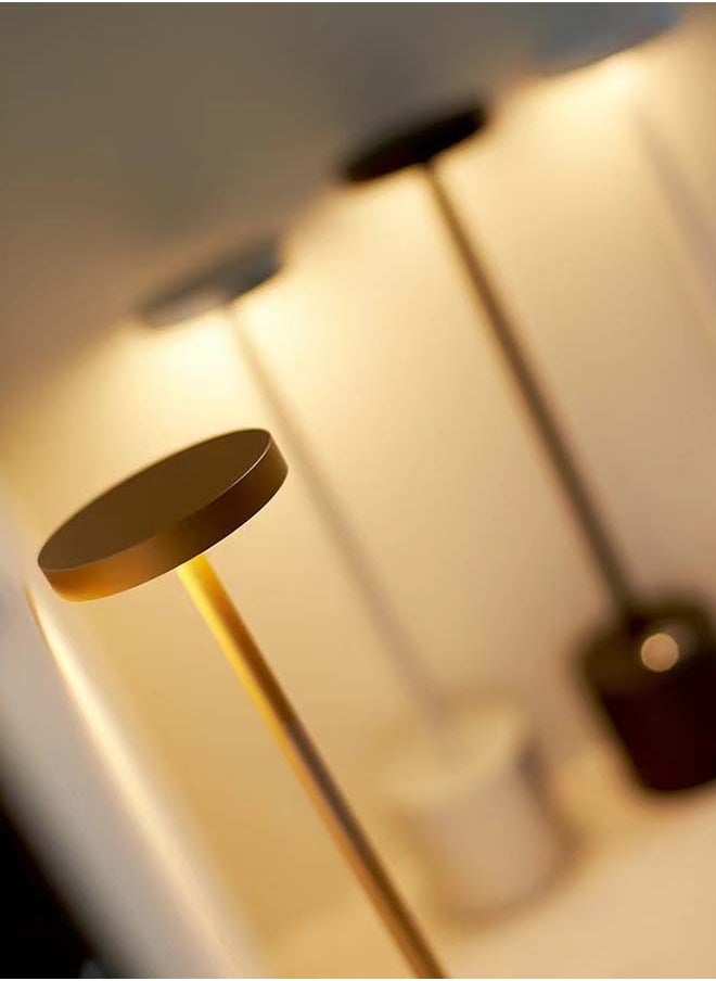 ADDFiT - New Style LED Rechargeable Cordless Portable USB Metal Table Lamp Gold - Image 1