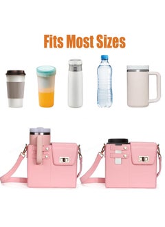 Excefore Purse Cup Holder Bag for Stanley, Outdoor Portable Crossbody Water Bottle Carrier with Storage Pocket, Convenient Water Cup Bag for Women on the Go  - Image 4