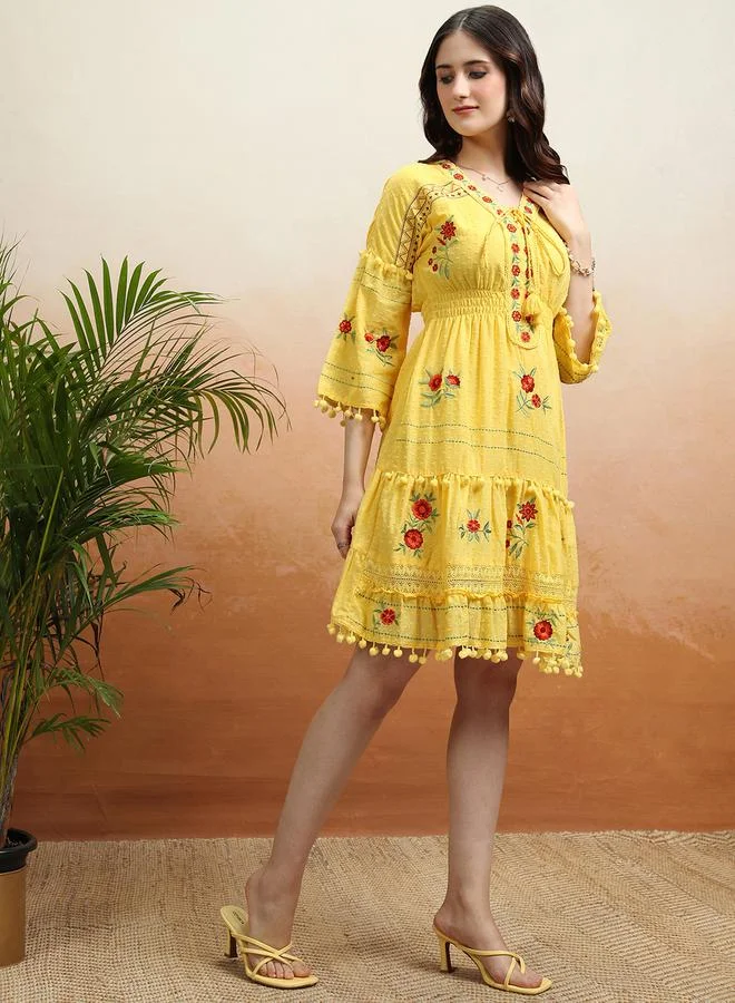 Vishudh Floral Embroidered Dress