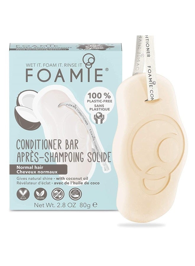 FOAMIE Conditioner bar Shake Your Coconut, Hair Conditioner Bar for Damaged Hair with All-Natural Eco-Friendly Ingredients, Plastic Free, Cruelty Free, Vegan Conditioner Bar for All Hair Types - Image 1