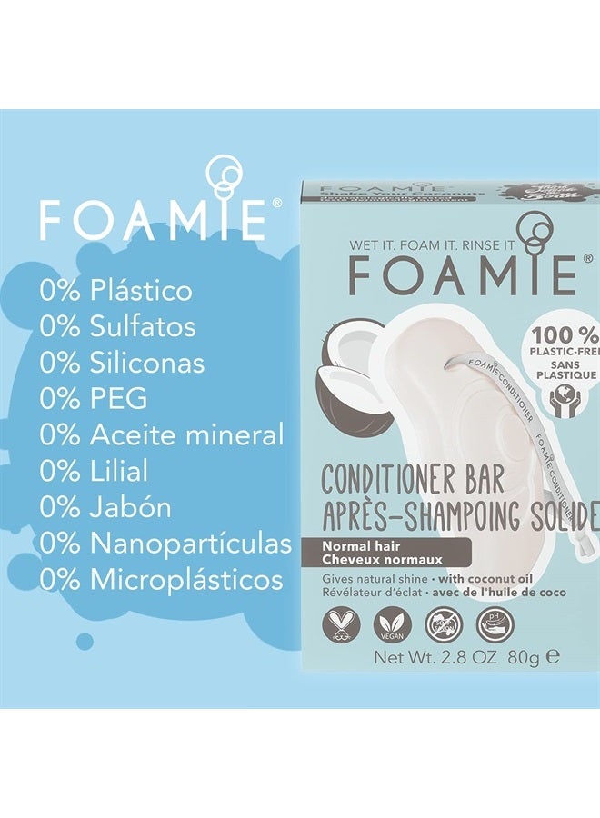 FOAMIE Conditioner bar Shake Your Coconut, Hair Conditioner Bar for Damaged Hair with All-Natural Eco-Friendly Ingredients, Plastic Free, Cruelty Free, Vegan Conditioner Bar for All Hair Types - Image 2