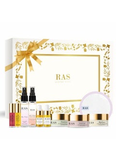 10Piece Glow Essentials Miniature Set; Helps Cleanse Brighten & Calms Skin; Keeps Skin Nourished & Hydrated; Contains Rice Powder 24K Gold Aloe & Niacinamide Pack Of 10