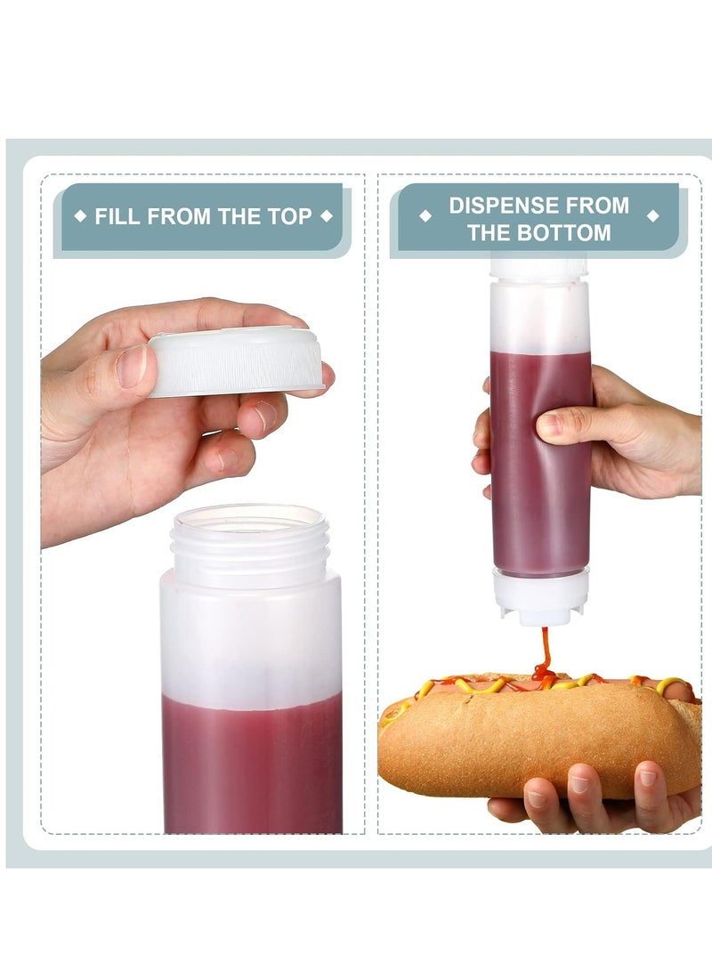 Oasisgalore 3 Pcs 16 oz Inverted Plastic Squeeze Bottles, Condiment Squeeze Bottle for Restaurants (White)  - Image 5
