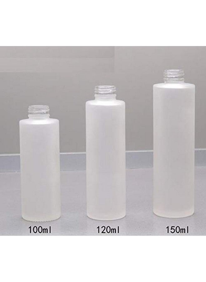 SYBL 1Pc 120Ml/4Oz Empty Refillable Frosted Glass Pump Press Bottle Makeup Cosmetic Container Packing Jar Vial Holder Pot With Bamboo Pump Head For Lotion Emulsion Essence Shampoo Shower Gel Toiletries - Image 3