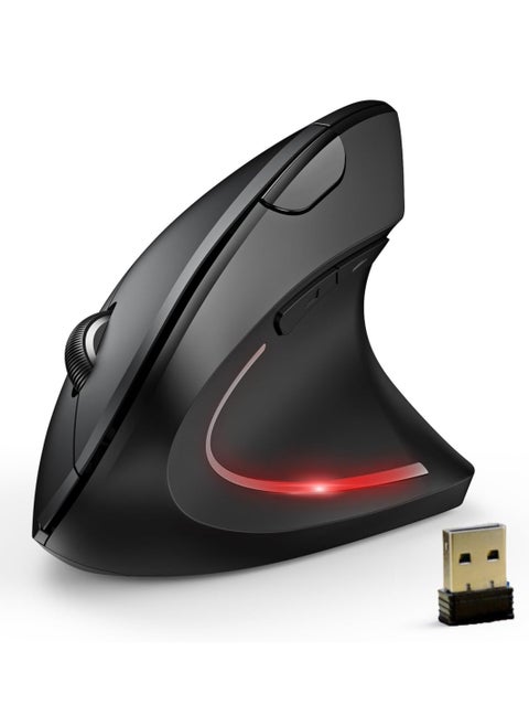 Ergonomic Vertical Mouse,Wireless Bluetooth Mouse With USB Receiver,800/1200/1600 3 Adjustable DPI Levels Silent Mouse,2.4GHz Optical Mouse,6 Buttons Wireless Mouse for Laptop, Desktop, PC, MacBook