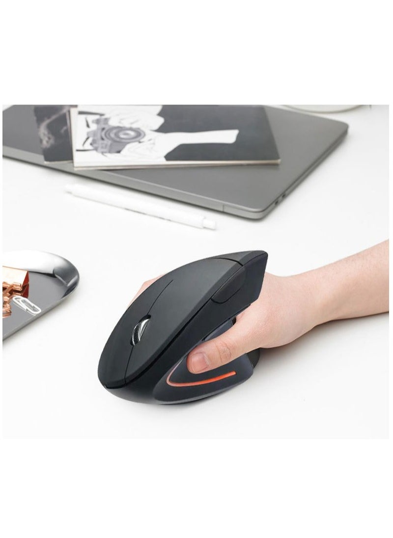 Fankalo - Ergonomic Vertical Mouse,Wireless Bluetooth Mouse With USB Receiver,800/1200/1600 3 Adjustable DPI Levels Silent Mouse,2.4GHz Optical Mouse,6 Buttons Wireless Mouse for Laptop, Desktop, PC, MacBook - Image 1
