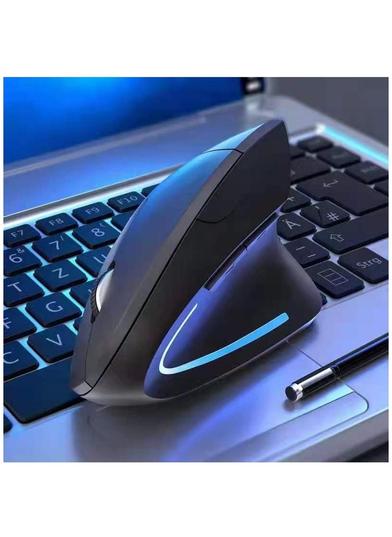 Fankalo - Ergonomic Vertical Mouse,Wireless Bluetooth Mouse With USB Receiver,800/1200/1600 3 Adjustable DPI Levels Silent Mouse,2.4GHz Optical Mouse,6 Buttons Wireless Mouse for Laptop, Desktop, PC, MacBook - Image 1