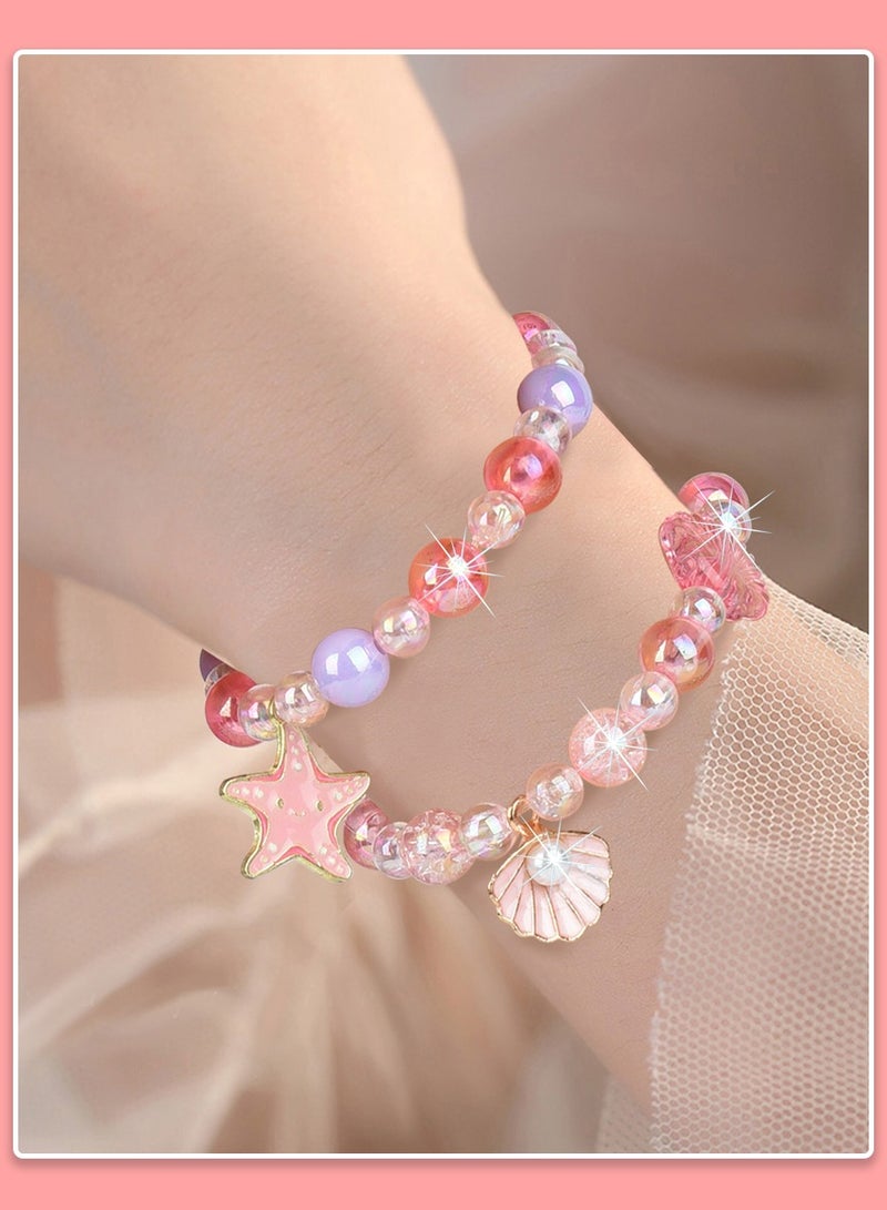 625 Piece Bead Set for Bracelets - 24 Colours Sea Theme Craft Set, Bead Set Children from 4 Years and Adults Including Jewellery Accessories for Threading | DIY Bracelet Making Kit - Image 3