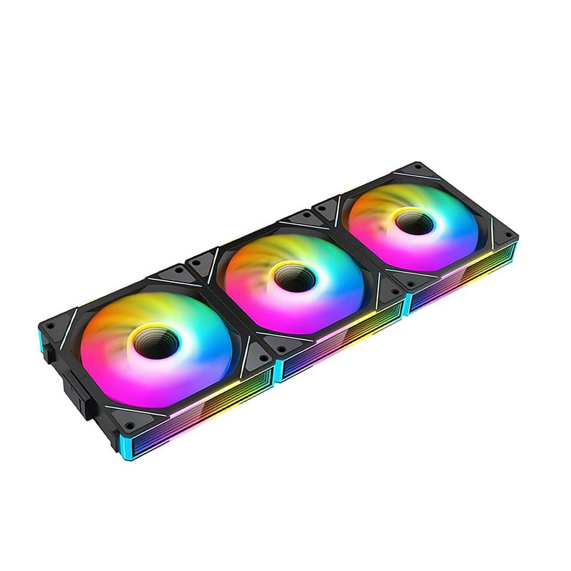 Jungle Leopard Interstellar V1 120mm PC Case Fansï¼ŒInfinity Mirror Module Daisy-Chain 2000RPM PWM Case Fans 120mm Triple Pack Suitable for Computer Case & CPU Cooling (Black) - Image 1