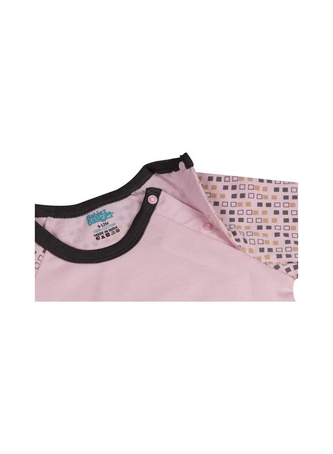 بابيز_بيسك ببيز بيسك 100٪ قطن مطبوع بأكمام طويلة بذلة / رومبر / بيجامة للأطفال - Image 4