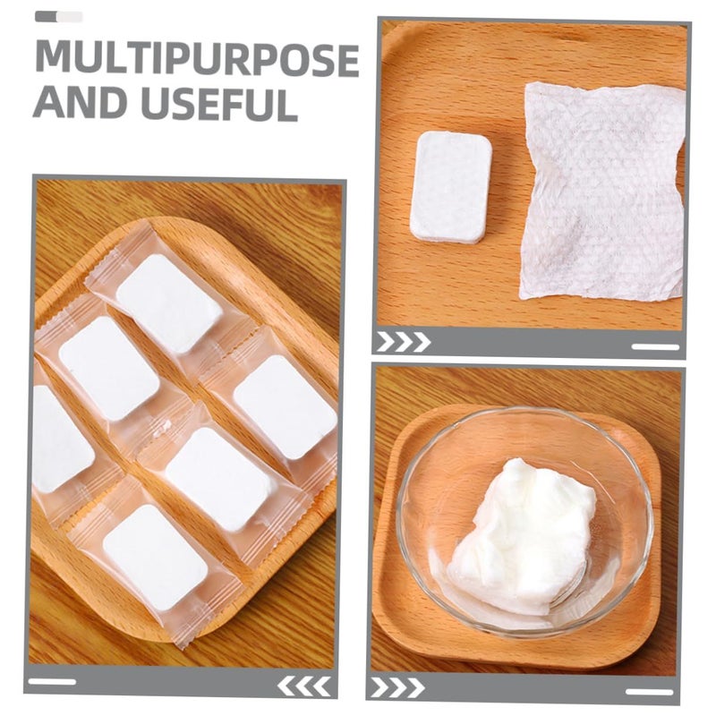 Compressed Facial Cleansing Pads Makeup Remover Cotton Rounds Travel Toiletries - Image 3