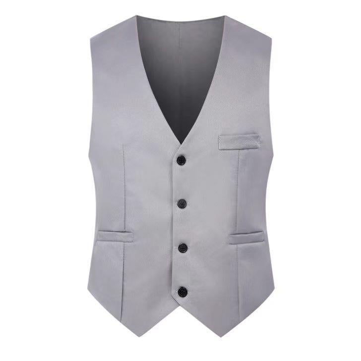 Mens Slim Fit Vest Modern Waistcoat Formal Grey 
