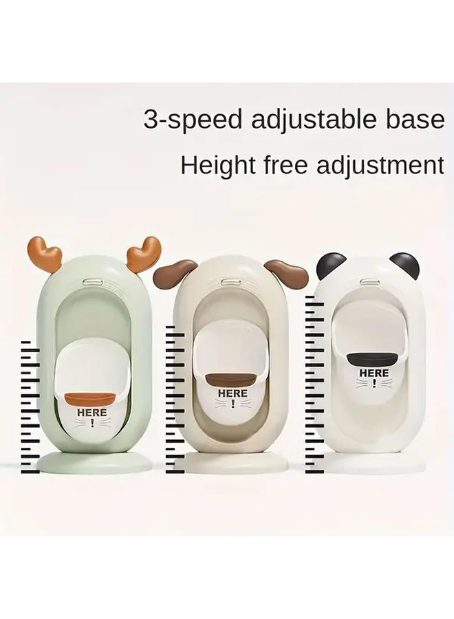 Cream Boys Standing Potty Training Toilet Adjustable Height Easy Clean Soft Close Lid - Image 4