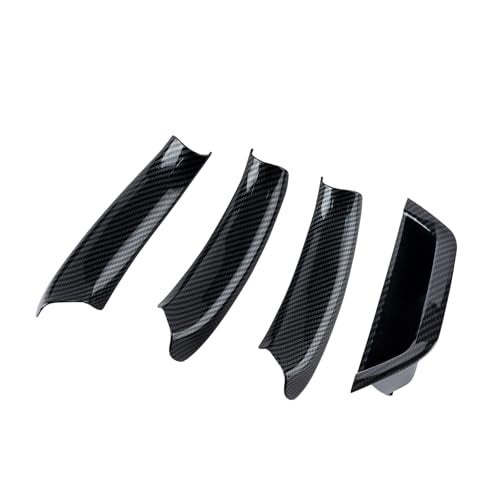 OVANOH 4PCS Carbon Fiber Pattern Driver Door Armrest Box and Pull Handle kit Covers Trim Compatible with X3 X4 F25 F26 20112017 Left Side Storage Box - Image 1