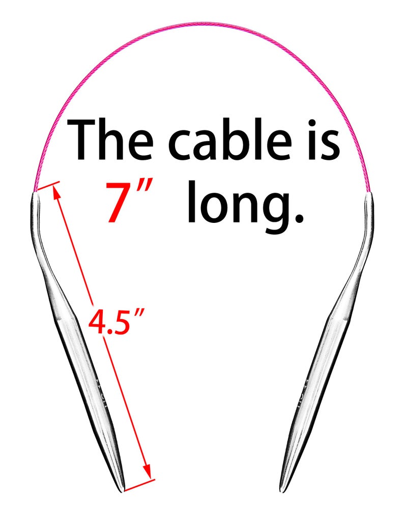cuteDIY Size 11 Circular Knitting Needles 16 Inch Round Metal Kit (Etched US&mm, Color-Coded Cable, Smooth Join) - Image 3