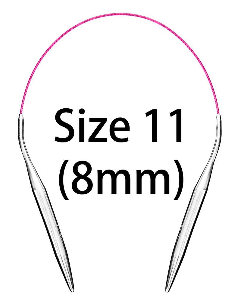 cuteDIY Size 11 Circular Knitting Needles 16 Inch Round Metal Kit (Etched US&mm, Color-Coded Cable, Smooth Join) - Image 2