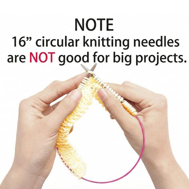 cuteDIY Size 11 Circular Knitting Needles 16 Inch Round Metal Kit (Etched US&mm, Color-Coded Cable, Smooth Join) - Image 5
