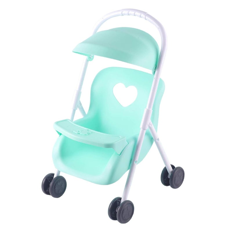 klarako Easy Fold Infant Dolls Stroller Plastic Mini Pushchair Toy for Toddlers Kids - Grass Green, 25x26x42cm - Image 2
