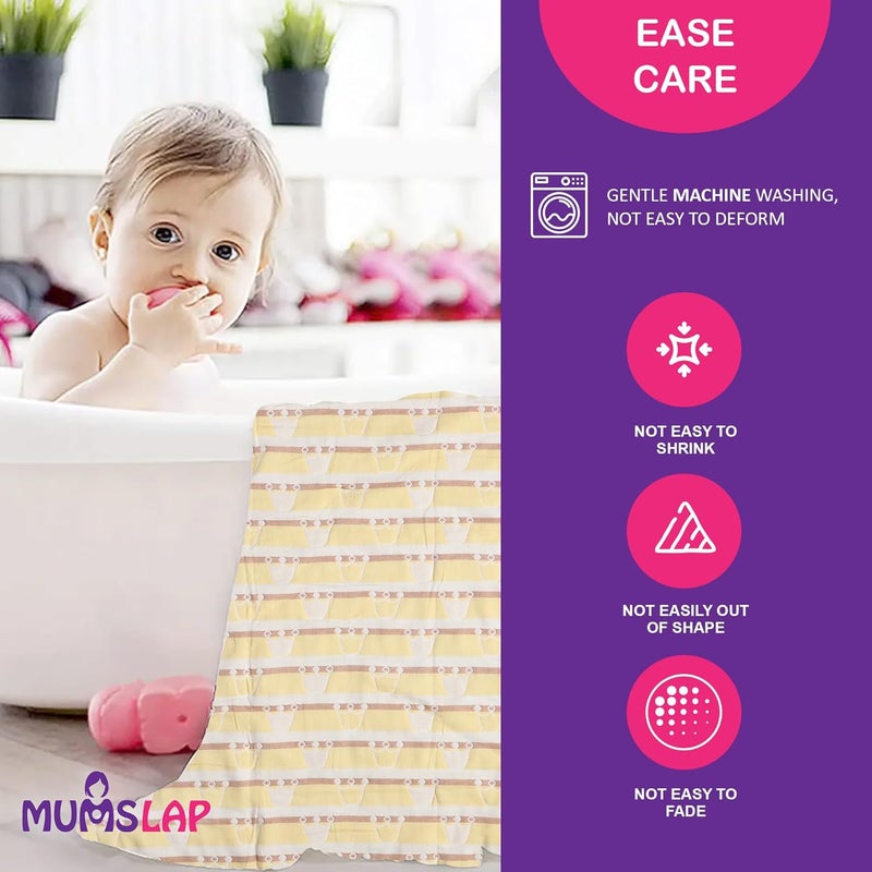 MumsLap Baby Muslin Blanket For Newborn | 6 Layer Gauze Cotton | Soft Swaddle Wrap Blanket/Quilt/Bath Towel/Nursing Cover/Crib Blankets For Boys And Girls (Yellow Crown), 200 tc - Image 4