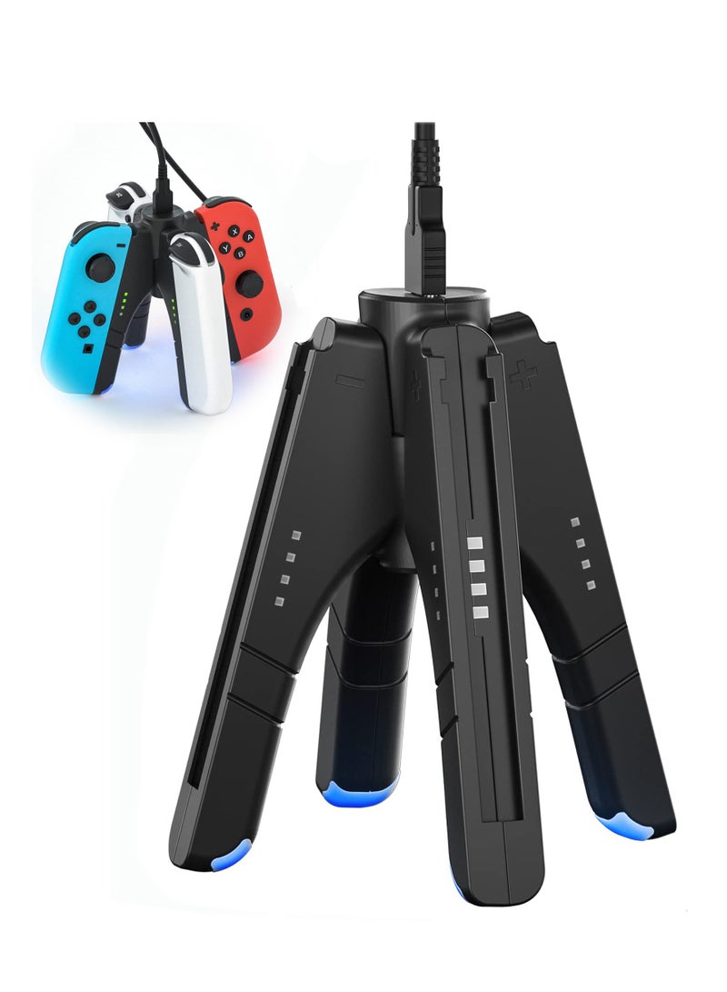 Beauenty 4 in 1 Joycon Charger Grip for Nintendo Switch / OLED, Joy-Con Charging / Comfort Grip / Storage, Controller Holder for Switch Joycon / 3rd Party Joypad - Image 1