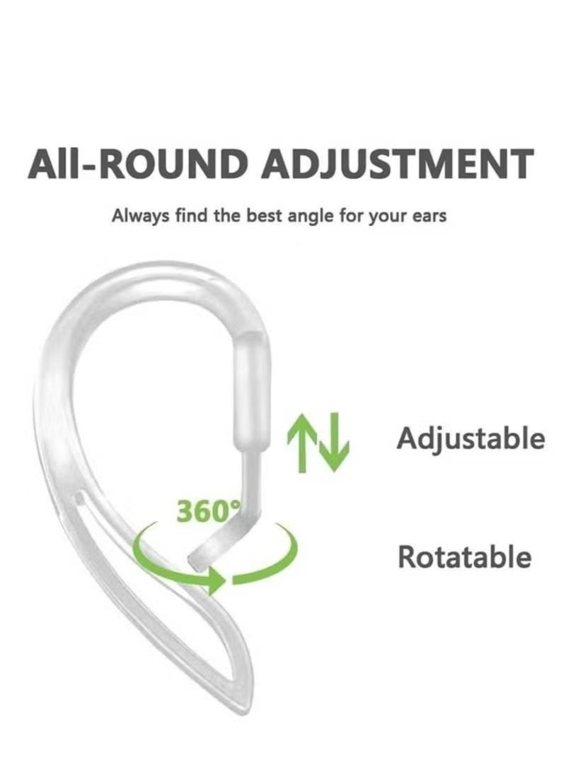 Transparent Ear Hooks Compatible for AirPods Pro 360° Rotation Adjustable Flexible Anti-Slip Anti-Lost Sport Outdoor Replacement Earhooks Holder for AirPod Pro Multi-Dimensional Adjustable - Image 2