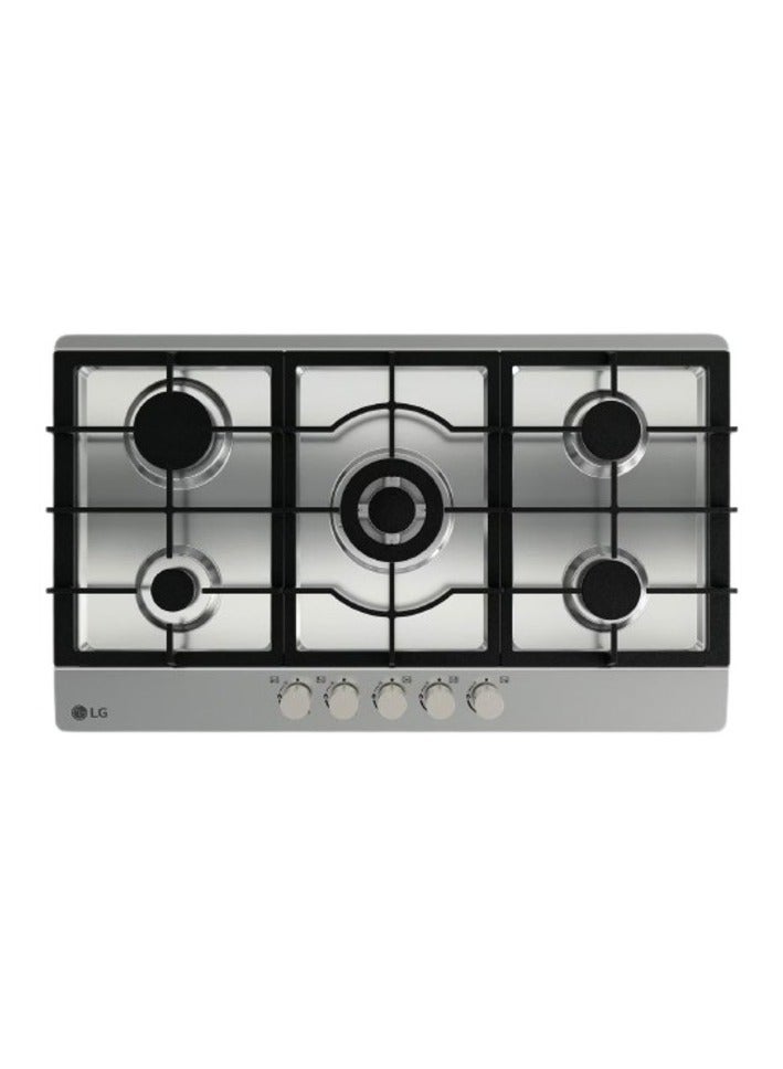 LG Built-in Gas Hob, 90CM, 5 Burners, Silver - CG5Z3626S.CSTZEEC CG5Z3626S.CSTZEEC silver - Image 1