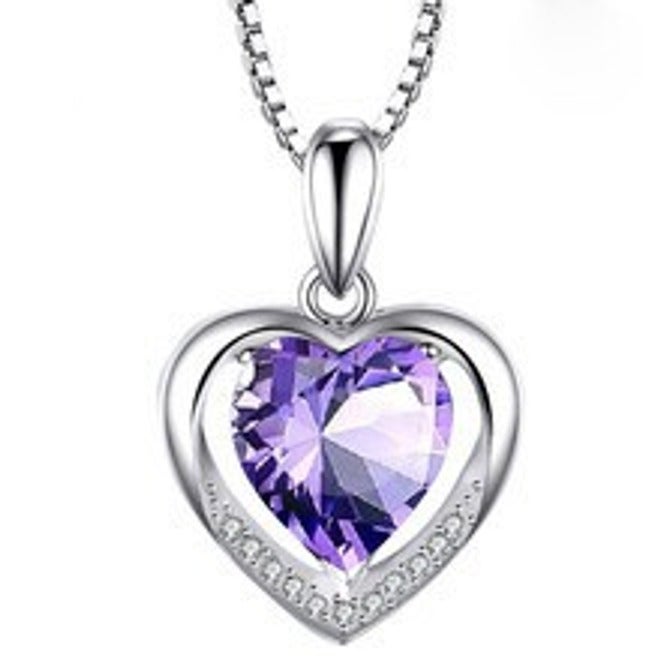 Silver-Plated High Carbon Stone Drop Pendant Necklace for Women, Geometric Water Drop Shape, 41-50cm, 2025 Summer Style