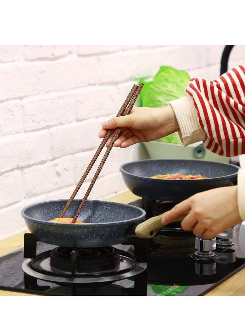 Y&D 10 Pairs Long Wooden Chopstick Cooking Chopsticks Extra Noodle Hot Pot Chinese Style Natural Frying for Cooking, 12 Inch  - Image 5
