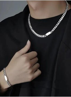 ماركة غير محددة 2 قطع سريعة نيكلاس و bracelet chain set cool sweater chain for men and women jewelry gift for lover and friend  - Image 1