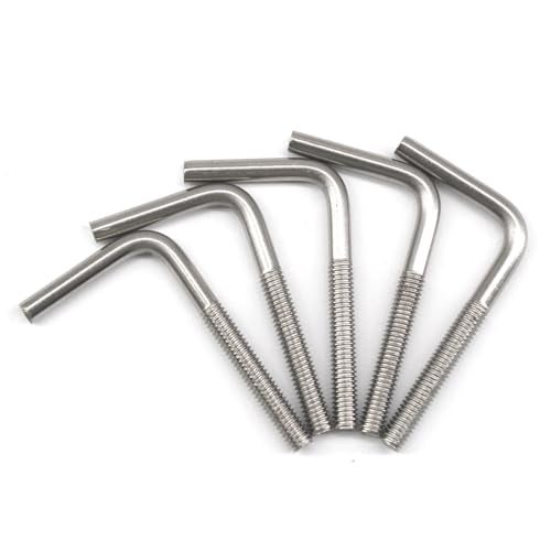 SeeRaphee (4 Pieces) M10x200mm L Shape Foundation Bolts 304 Stainless Steel Right Angle Anchor Bolt Long Square Bend Screw - Image 3