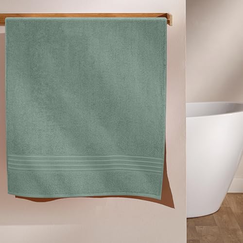 BOUTIQUO 100% Cotton Bath Towel, Compact Quickdry Lightweight Soft & Highly Absorbent Bath Towel for Men/Women, Ideal for Everyday use, Towels for Bath Large Size - Jade - Image 2
