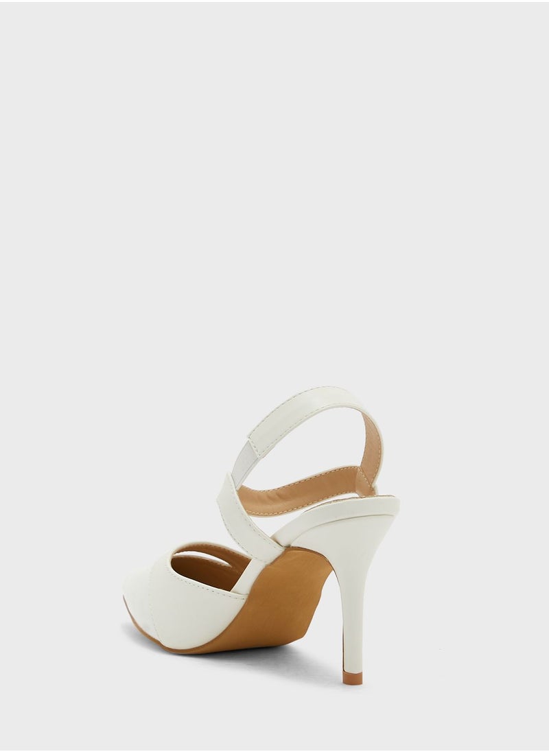 ELLA - Croc Effect Cutout Detail Pointed Pump - Image 1