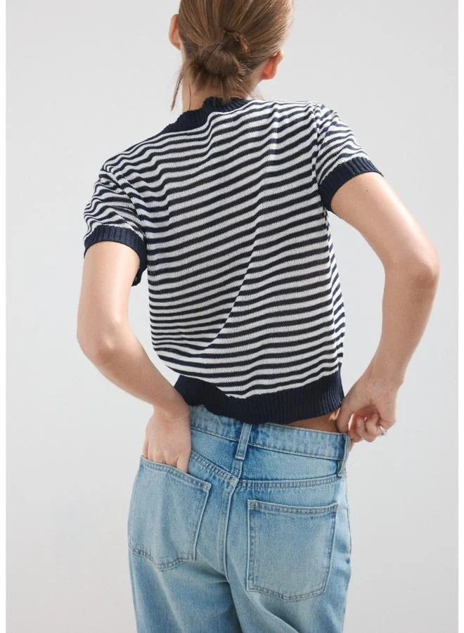 مانجو Crop striped sweater