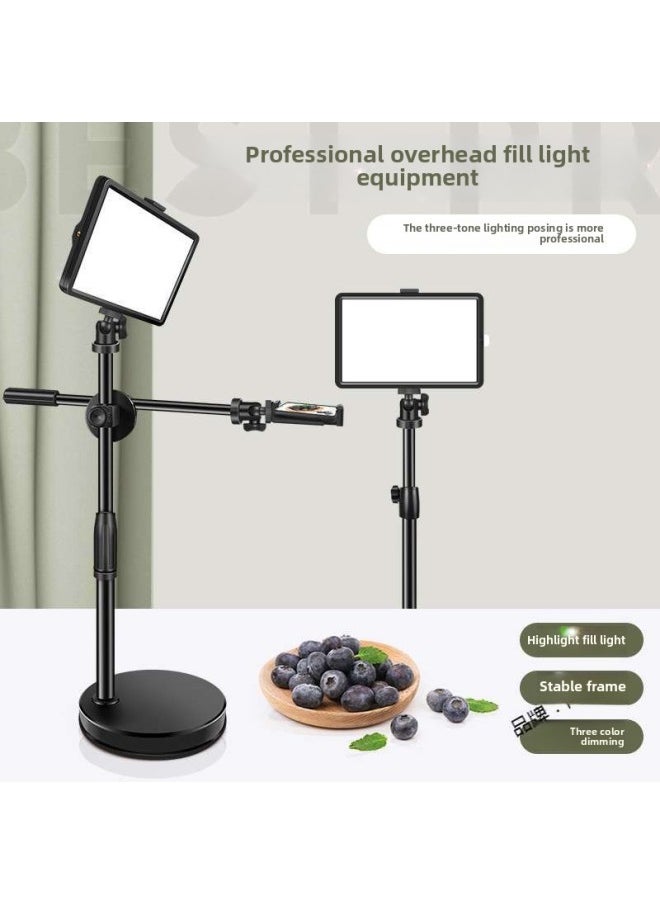 General - Fill Light Photography Live Broadcast Small Desktop Food Lighting Spotlight Taobao Live Studio Photography Soft Light Led Square-Light Source Color:Large Panel Light Three-color Adjustable +2.1 M Br - Image 1