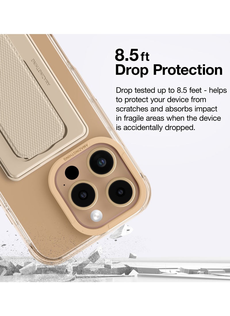 AMAZINGthing - Omni Mag (10Feet) Drop Proof for iPhone 16 Pro MAX Case Cover Compatible with MagSafe Kickstand - Desert Titanium - Image 1