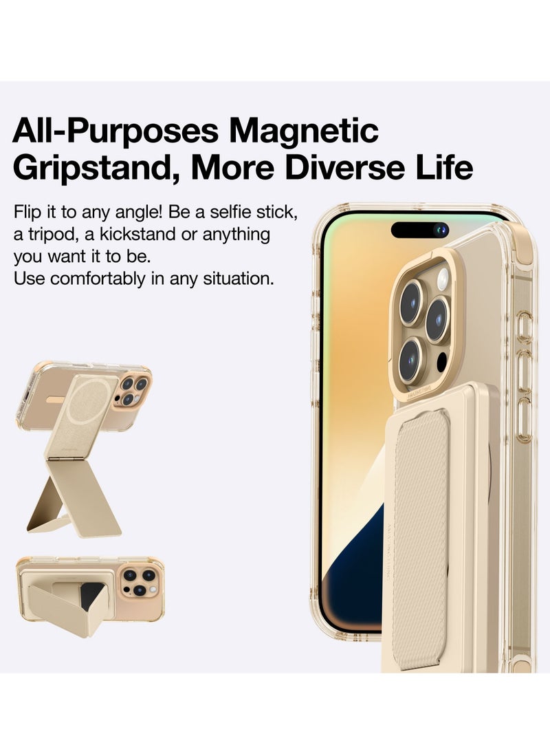 AMAZINGthing - Omni Mag (10Feet) Drop Proof for iPhone 16 Pro MAX Case Cover Compatible with MagSafe Kickstand - Desert Titanium - Image 1
