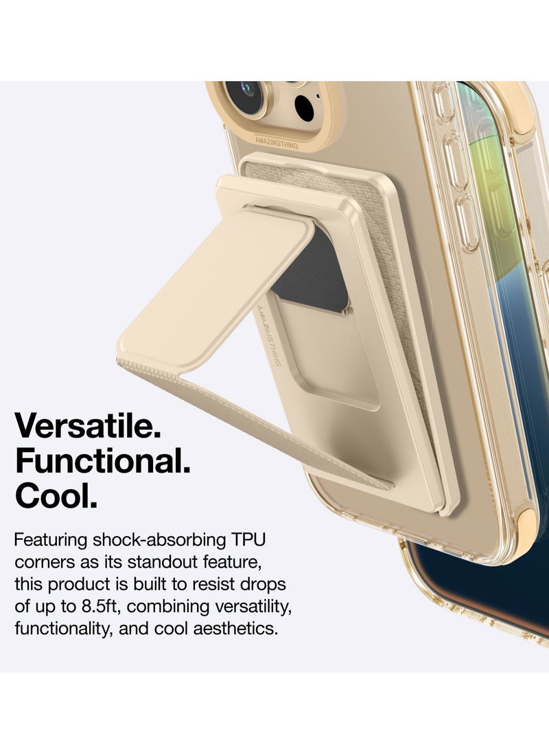 AMAZINGthing - Omni Mag (10Feet) Drop Proof for iPhone 16 Pro MAX Case Cover Compatible with MagSafe Kickstand - Desert Titanium - Image 1