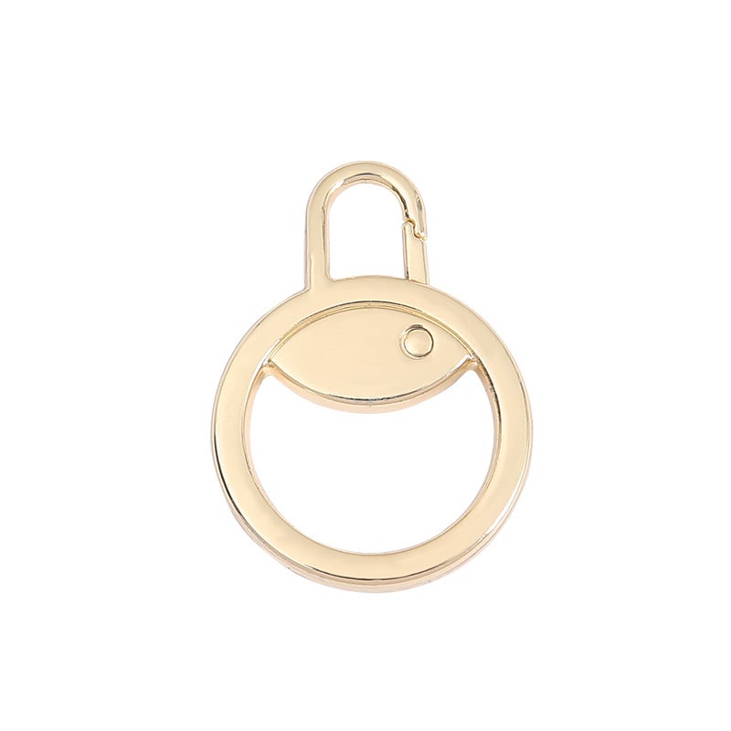 Tool-Free Detachable Zipper Pull Tab for Garments, Shoes Apple Gold