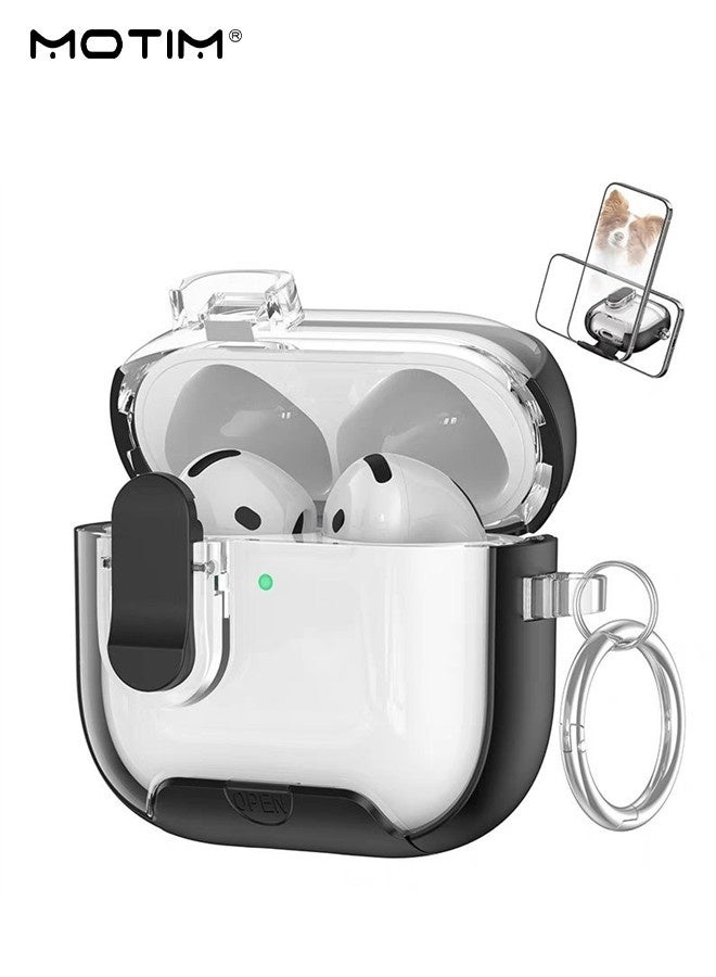 موتيم حافظة AirPods 4 (2024) مع حامل هاتف، متوافقة مع MagSafe، واقية صلبة عسكرية، MagSafe سهلة الاستخدام، قفل مقاوم للسقوط، سهلة الفتح - Image 2