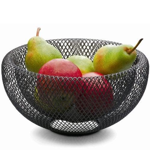 Philippi Bendable Mesh Fruit Bowl Decorative Fruit Basket for Fruits & Vegetables - Metal Bowl for Kitchen Counter Dining Room Table Office, 10' (Black) - Image 2