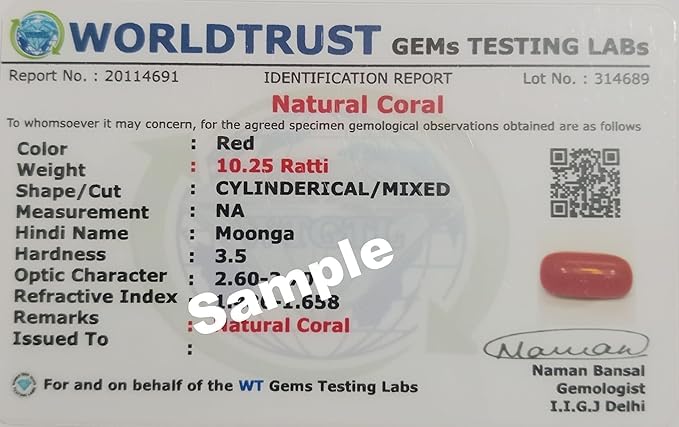 LMDPRAJAPATIS 4.25 Ratti to 15.25 Ratti Red Italian Original Certified Gemstone AAA Quality With Lab Certifiacte - Image 3